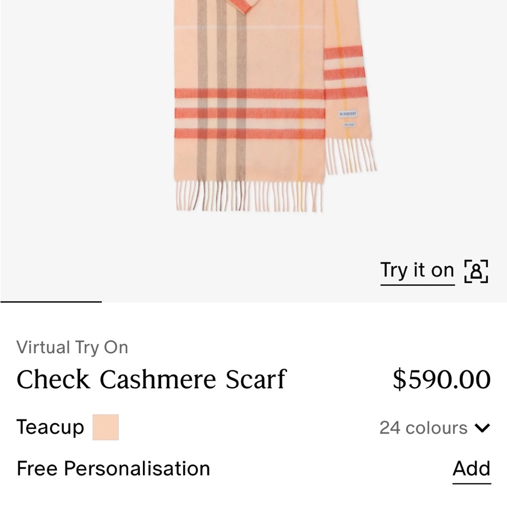 Burberry Check Cashmere Scarf